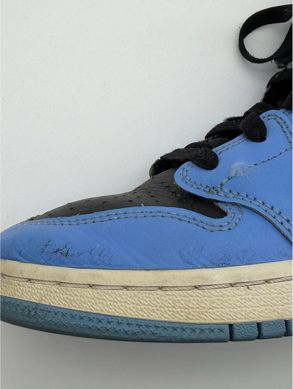 Nike Air Jordan 1 Mid GS Black Blue Basketball Shoes Size 6Y